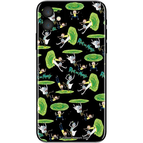 Adult Swim Rick and Morty Portal Pattern iPhone 11 Skin